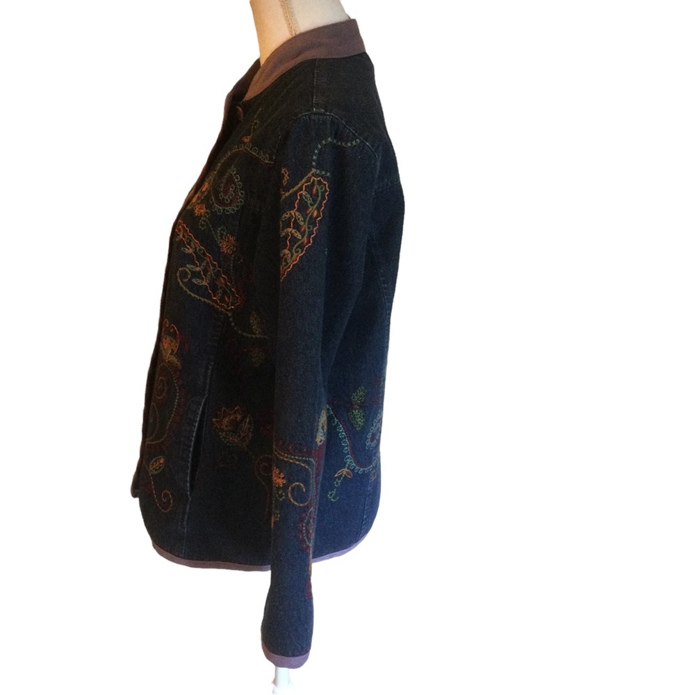 Denim & Co Embroidered Denim Jacket - Picture 3 of 7
